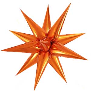24in Air Filled Orange Starburst Balloon