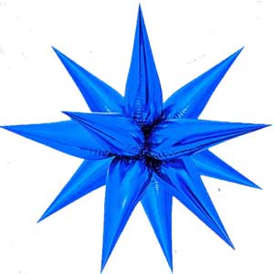 24in Air Filled Royal Blue Starburst Balloon