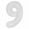 34In Number 9 White Foil Balloon