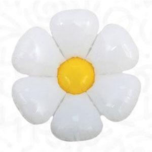 4ct Air Filled 16in White Flower Balloons