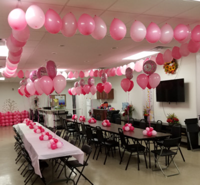 First Birthday Ceiling Balloon Decor with BIG Impact