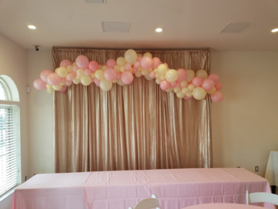 Organic Balloon Garland Pink white and Ivory