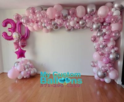 Custom-Orgainc-Mirror-Pink-Balloon-Garland-2